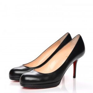 Christian Louboutin Kid Prorata 90 Pumps Black Round Toe
